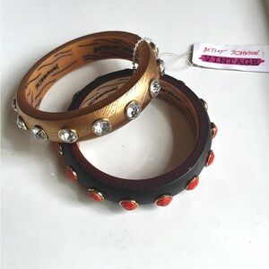 Betsey Johnson “Throwback to Vintage” Faux Wood Bangle Bracelets